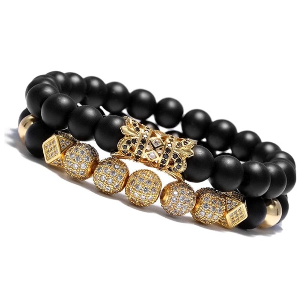 8mm Charm Beads Bracelet for Men Women